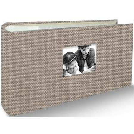Kolo Hudson, 4I½" x 8I½" Bookbound Picture Album, With Soft White Pages, Holds 100 4x6" Photos, 1 Per Page, Color: Platinum.