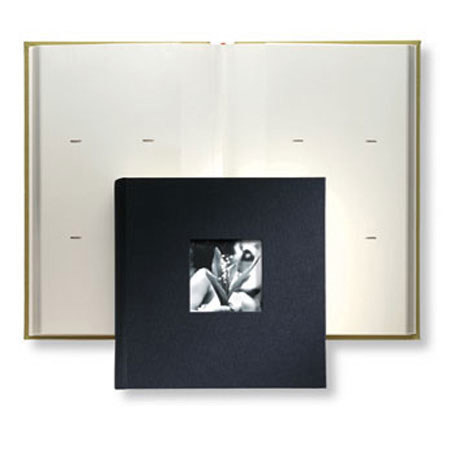 Kolo Hudson, 8½" x 8½" Leather Bookbound Picture Album, With Soft White Pages, Holds 200 4x6" Photos, 2 Per Page, Color: Black