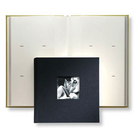 Kolo Hudson, 12-1/4x8" Leather Bookbound Album, Holds 300 4x6" Photos - Black