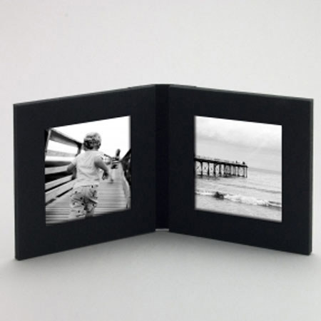 Kolo Odyssey 4.75 X 4.75" Book Frame, For two 3x3" Photos, Color: Black.