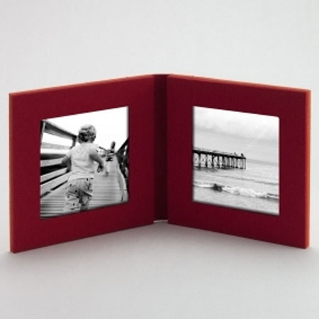 Kolo Odyssey 4.75 X 4.75" Book Frame, For two 3x3" Photos, Color: Mango.