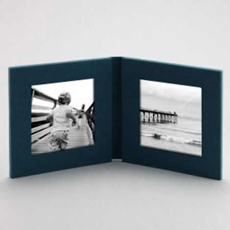 Kolo Odyssey 4.75 X 4.75" Book Frame, For two 3x3" Photos, Color: Ocean.