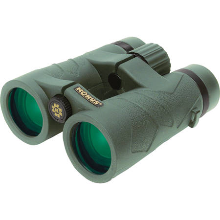 Konus 10x42 Emperor Open Hinge Water Proof Roof Prism Binocular, 5.3 Deg AoV