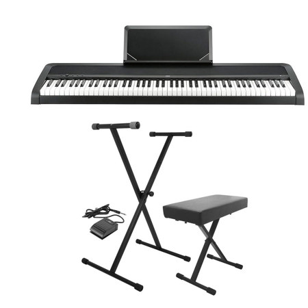 Korg B1 88 Keys Digital Piano with Hammer Action, Black W/On-Stage KPK6520 Stand
