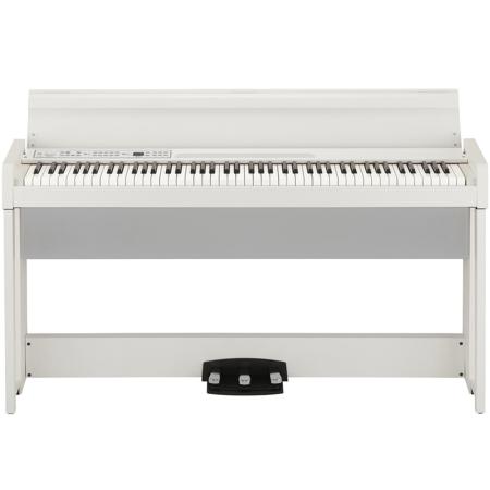 C1 Air Bluetooth 88 Key Digital Piano with Real Weighted Hammer Action 3 Keyboard, White