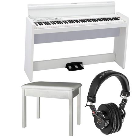 Korg LP-380 88-Keys Grand Digital Piano, White with Bench