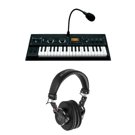Korg Micro XL+ Synthesizer/Vocoder, 37 Velocity Sensitive Mini Keys, 16 Channel Vocoder with H&A Versa Professional Field and Studio Monitor Headphones