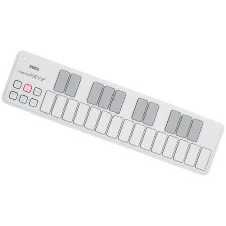 ICON Digital Korg NanoKEY2 Slim-Line USB MIDI Controller, White