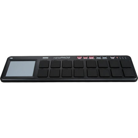 Korg NanoPAD2 Slim-Line USB MIDI Controller, 16 Pads, X-Y Pad, Black