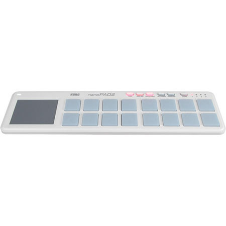 Korg NanoPAD2 Slim-Line USB MIDI Controller, 16 Pads, X-Y Pad, White