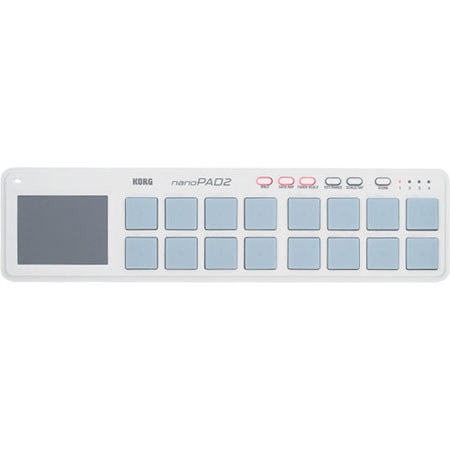 Korg NanoPAD2 Slim-Line USB MIDI Controller, White