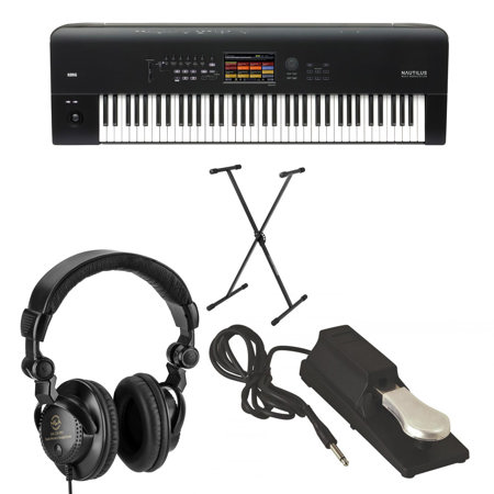 Korg Nautilus 73-Key Synth/Workstation with Stand, Pedal, Headphones