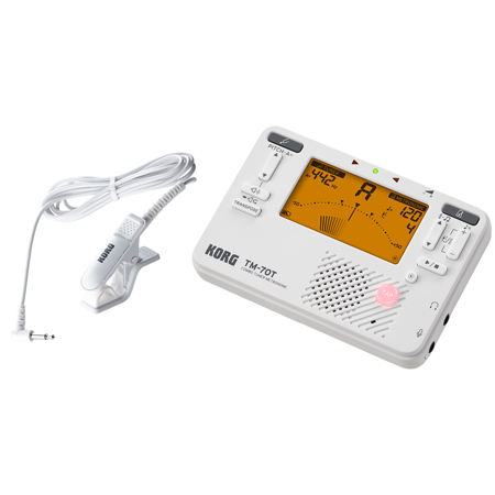 Korg TM-70T Tuner & Metronome with CM-400 Clip-On Contact Microphone Combo Pack