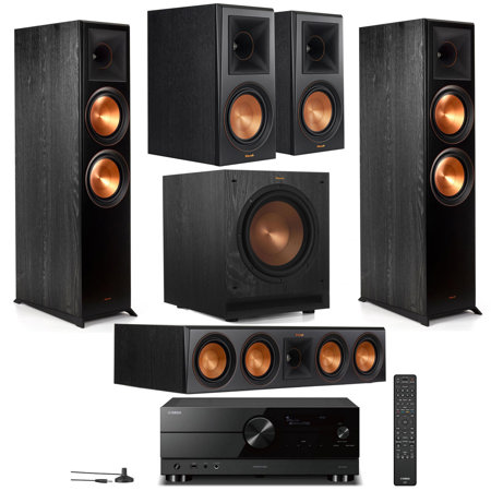 Klipsch Reference Premiere RP-8000F 5.1 Home Theater System, Ebony with Receiver