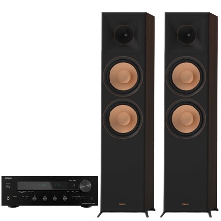 Klipsch Reference Premiere RP-8000F II Floorstanding Speaker Pair + Onkyo TX-8470 2-Channel Wi-Fi Stereo Receiver Bundle