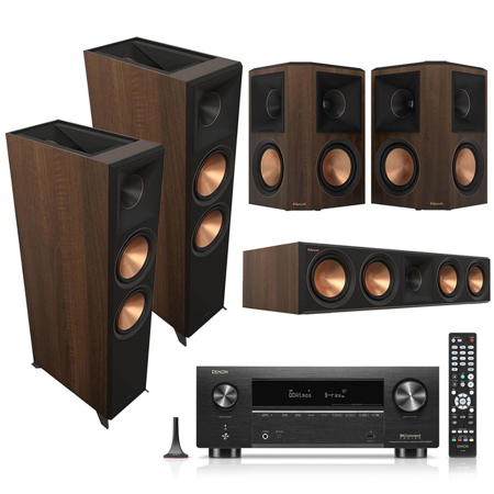 Klipsch Reference 5.0 Home Theater System, Walnut w/ Denon 9.4 Receiver