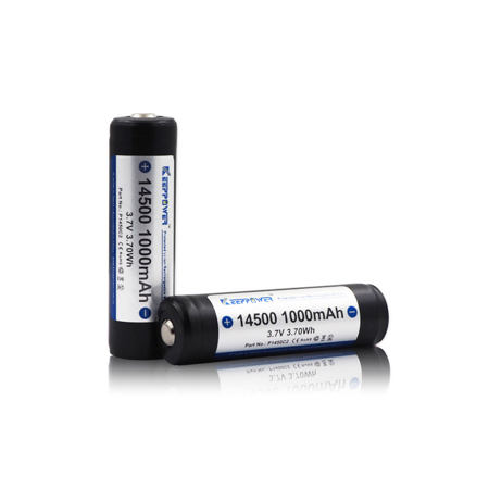 KeepPower 14500 4.07Wh 3.7V 1100mAh Lithium-Ion Battery, Pair