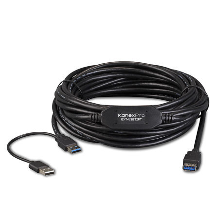 KanexPro SuperSpeed USB 3.0 Type-A Male to Female 32' Active Extension Cable