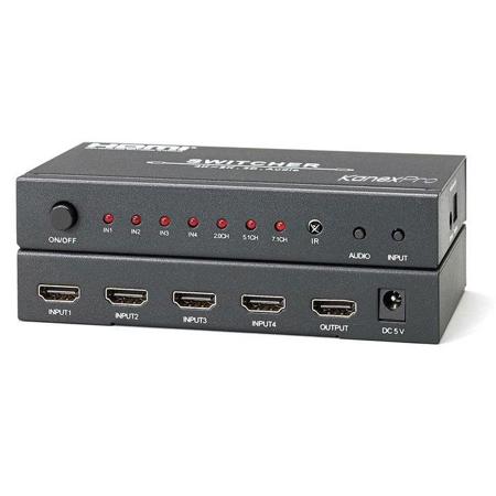 KanexPro 4x1 HDMI Switcher with 4K Support & Audio Output