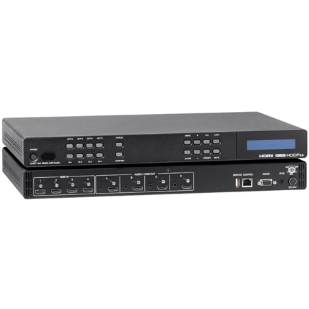 KanexPro HDMX44A-18G 4K 4x4 HDMI Matrix Switcher with Audio Output