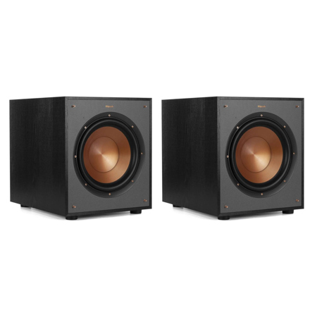Klipsch R-100SW 300W Subwoofer, 10" Active Home Theater Subwoofer, Pair