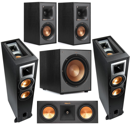 Klipsch Reference R-26FA 5.1 Home Theater Pack, Brushed Black Polymer Veneer