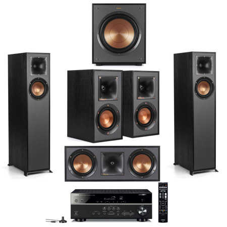 Klipsch 5 Speaker Theater System with Yamaha RX-V485 5.1 Channel Receiver