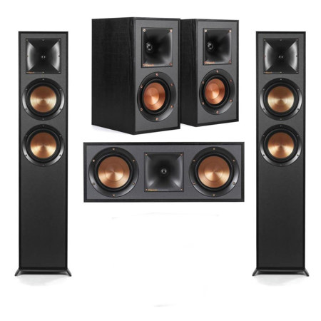 Klipsch Reference R-625FA 5.0 Home Theater Pack, Black Textured Wood Grain  Vinyl R-625-FA B