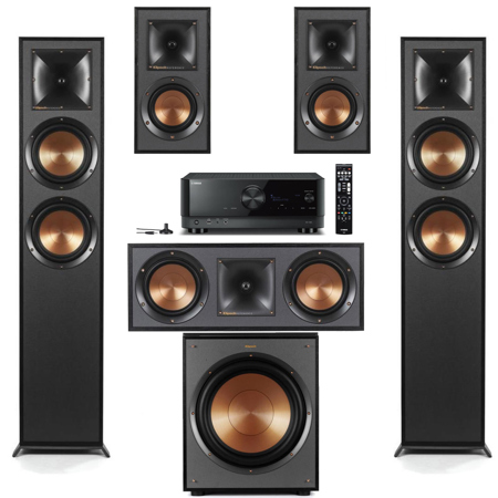 Klipsch 2x R-625FA 5.1 Home Theater,Black,w/R-120SW 12" Subwoofer & RX-V6A AV Rx