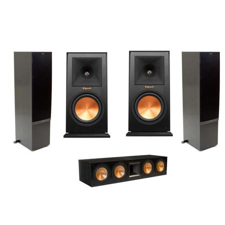 Klipsch 2x RF-7 II Floorstanding Speaker Black W/RC-64 II Center/RP-160M Shelf