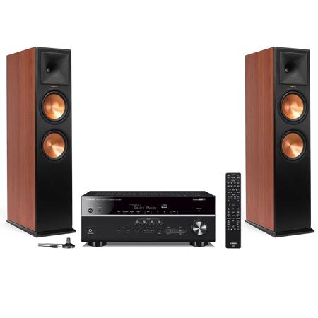 Klipsch 2x RP-280FA Floorstanding Speaker Cherry Vinyl W/Yamaha RX