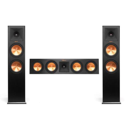 Klipsch 2x RP-280F 2-Way Floorstanding Speaker, Ebony W/ RP-450C Center Speaker