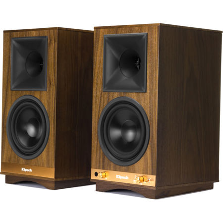 Klipsch The Sixes 2-Way Powered Bookshelf Loudspeaker, Pair, Walnut Veneer