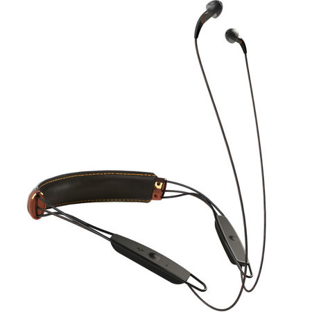Klipsch X12 Neckband Bluetooth In-Ear Headphones with cVc Mic, Brown Stitched Leather