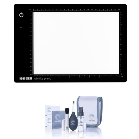 Kaiser Slimlite Plano 5000K 8x11" Battery/AC Lightbox with Cleaning Kit
