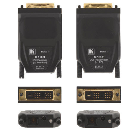 Kramer Electronics One-Fiber Detachable DVI Optical Transmitter & Receiver, 6.75Gbps Max. Data Rate, 500m (1640') Range