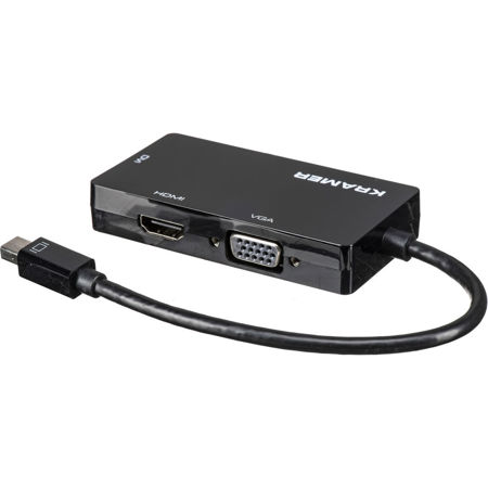 Kramer Electronics ADC-MDP/M4 DisplayPort to DVI, HDMI or VGA Adapter Cable, 4'