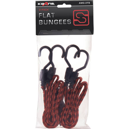 Krane 48" Flat Bungees, Pair - Red/Black