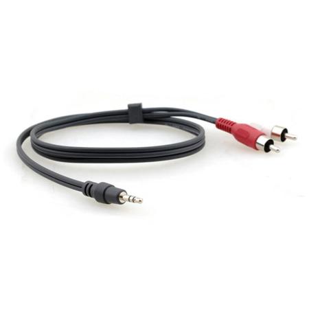Kramer Electronics C-A35M/2RAM 3.5mm Stereo (M) to 2 RCA (M) Breakout Cable, 15'