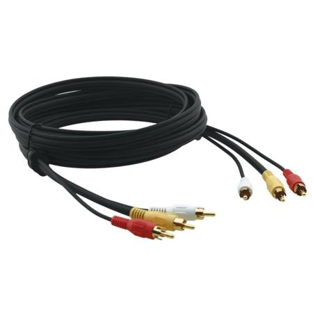 Kramer Electronics C-3RVAM/3RVAM 3 RCA (M) to (M) Video & Stereo Cable, 25'