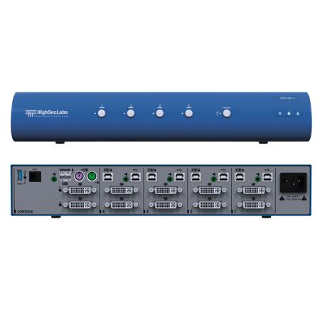 Kramer Electronics DK42DU-3 Secure Dual Head 4-Port 4K30 UHD DVI-I KVM Switch