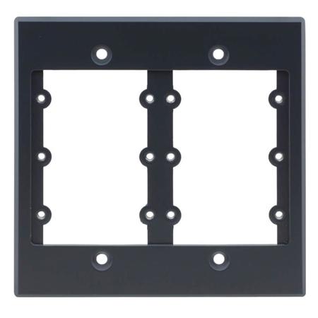 Kramer Electronics FRAME-2G/US Frame For Wall Plate Inserts, 2 Gang, Black