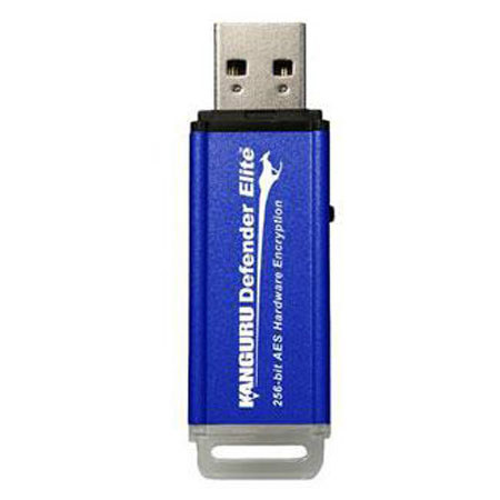 Kanguru 4GB Defender Elite USB 2.0 Flash Drive, Blue