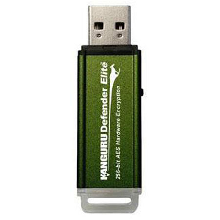 Kanguru 4GB Defender Elite USB 2.0 Flash Drive, Green