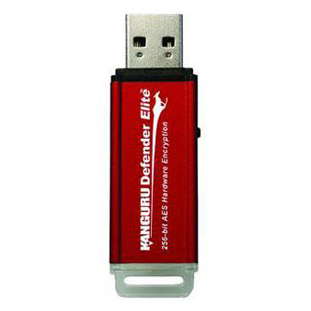 Kanguru 4GB Defender Elite USB 2.0 Flash Drive, Red