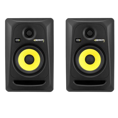 KRK 2 Pack Rokit 5 G3 5" Two-Way Active Studio Monitor Speaker, Single, Black