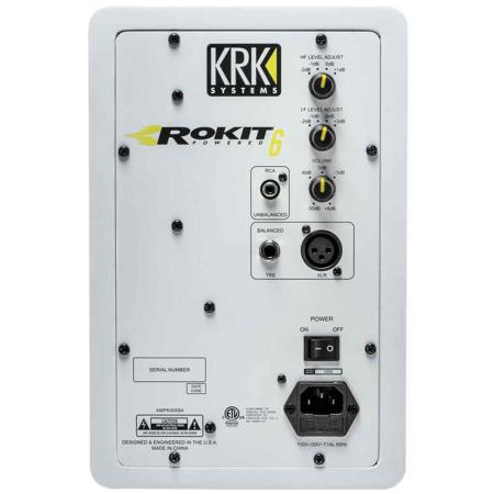 KRK Rokit 6 G3 6" Two-Way Active Studio Monitor Speaker, Single, White