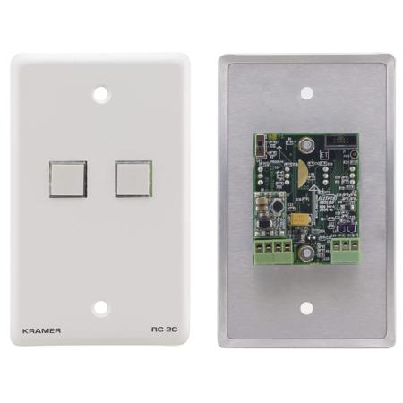 Kramer Electronics RC-2C 2-Button Control Keypad w/ RS-232 & IR Controller, Gray