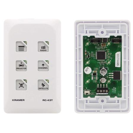 Kramer Electronics RC-43T 6-Button Touch-Sensitive KNET Auxiliary Keypad and Room Controller, White & Black, US