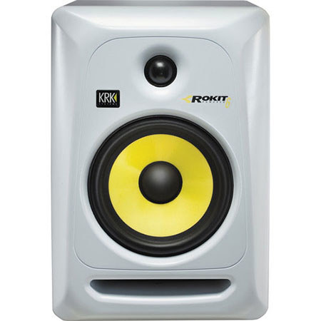 KRK ROKIT 6" 2-Way Active Studio Monitor, 10K Ohms, Single, White